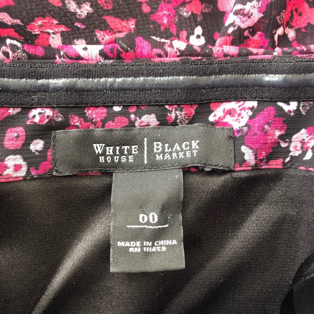 WHBM ditzy print floral pink strapless ruffle dres - Picture 7 of 7